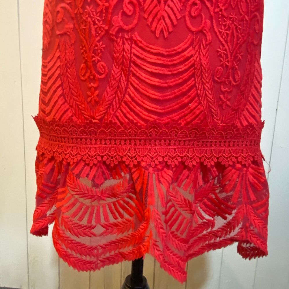 NWT Forever 21 Contemporary Red Lace Strapless Dress Size Large - Picture 4 of 6